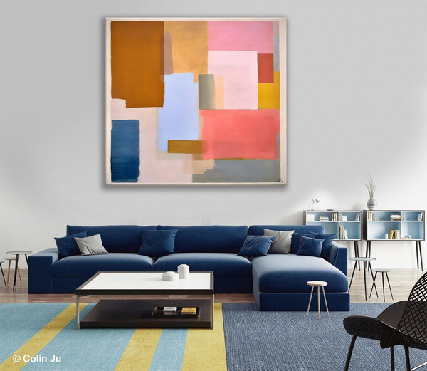 Original Abstract Art, Canvas Paintings for Sale, Large Modern Wall Art for Bedroom, Geometric Modern Acrylic Art, Contemporary Canvas Art-LargePaintingArt.com