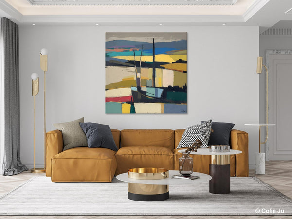 Landscape Canvas Art, Original Abstract Art, Hand Painted Canvas Art, Abstract Landscape Painting, Large Abstract Painting for Living Room-LargePaintingArt.com