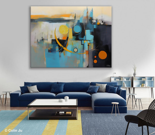 Extra Large Canvas Painting for Living Room, Original Acrylic Wall Art, Oversized Contemporary Acrylic Paintings, Abstract Canvas Paintings-LargePaintingArt.com