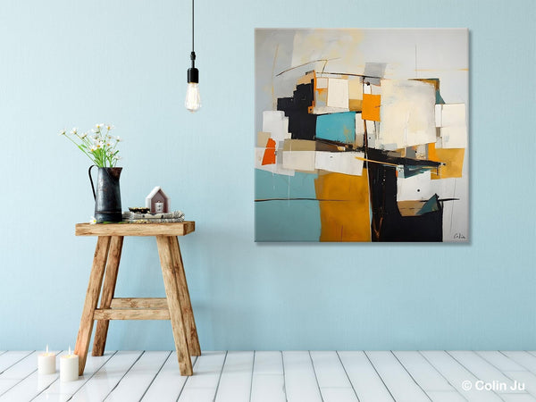 Geometric Original Canvas Wall Art, Contemporary Acrylic Artwork, Hand Painted Canvas Art, Modern Abstract Artwork, Large Abstract Paintings-LargePaintingArt.com