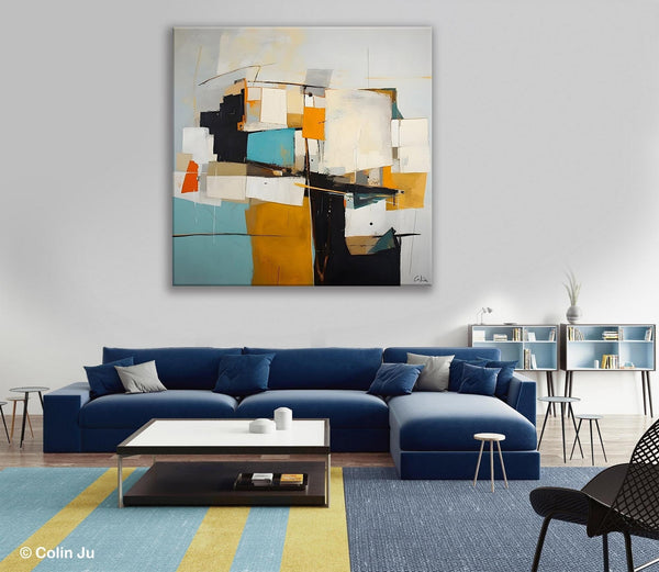 Geometric Original Canvas Wall Art, Contemporary Acrylic Artwork, Hand Painted Canvas Art, Modern Abstract Artwork, Large Abstract Paintings-LargePaintingArt.com