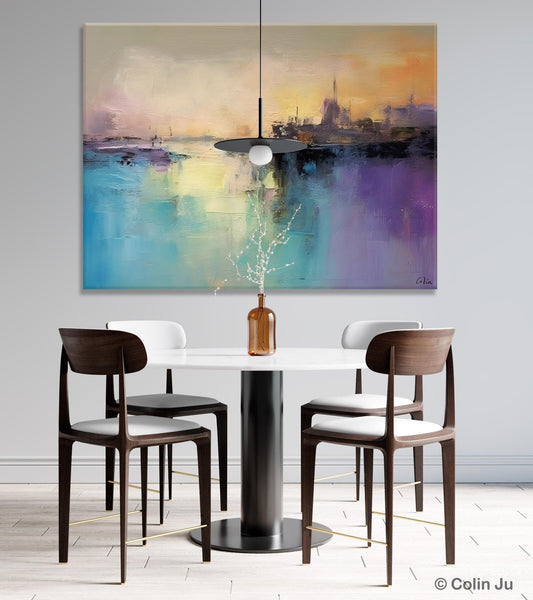 Large Paintings for Bedroom, Oversized Contemporary Wall Art Paintings, Abstract Landscape Painting on Canvas, Extra Large Original Artwork-LargePaintingArt.com