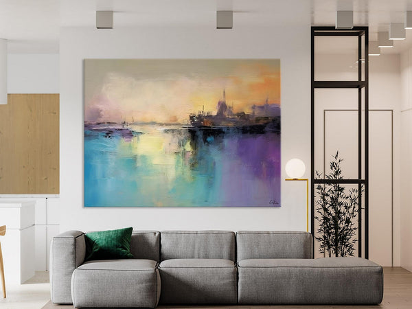 Large Paintings for Bedroom, Oversized Contemporary Wall Art Paintings, Abstract Landscape Painting on Canvas, Extra Large Original Artwork-LargePaintingArt.com