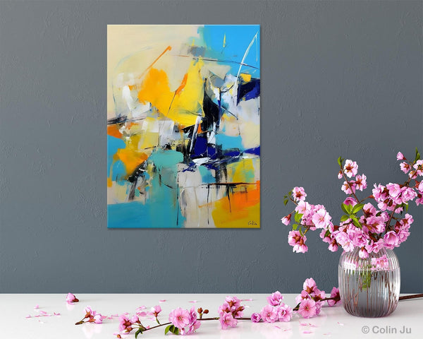 Original Canvas Wall Art, Oversized Contemporary Acrylic Paintings, Modern Abstract Paintings, Extra Large Canvas Painting for Living Room-LargePaintingArt.com