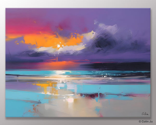 Abstract Landscape Paintings, Modern Abstract Wall Art, Extra Large Canvas Painting for Dining Room, Original Canvas Wall Art Paintings-LargePaintingArt.com