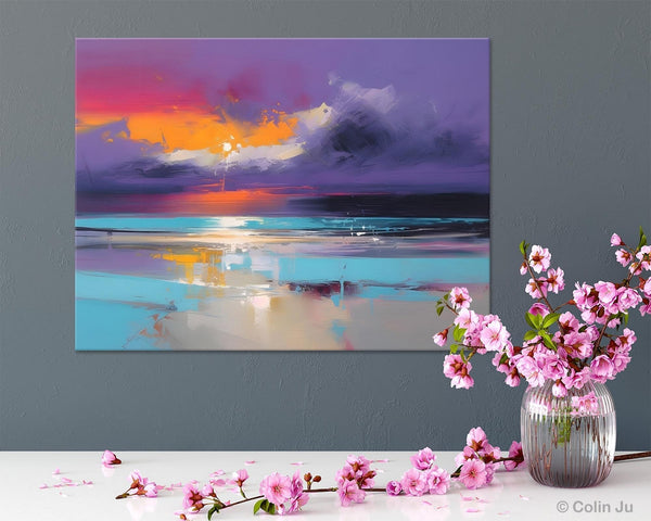 Abstract Landscape Paintings, Modern Abstract Wall Art, Extra Large Canvas Painting for Dining Room, Original Canvas Wall Art Paintings-LargePaintingArt.com