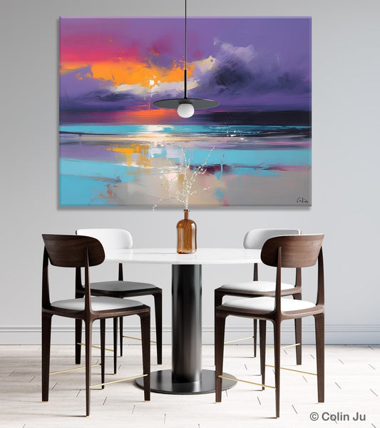 Abstract Landscape Paintings, Modern Abstract Wall Art, Extra Large Canvas Painting for Dining Room, Original Canvas Wall Art Paintings-LargePaintingArt.com