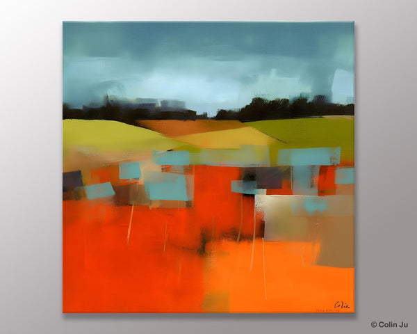 Original Landscape Wall Art Paintings, Oversized Modern Canvas Paintings, Modern Acrylic Artwork, Large Abstract Painting for Dining Room-LargePaintingArt.com