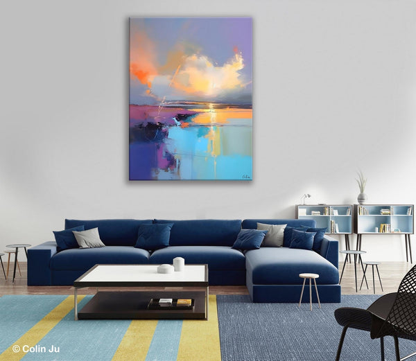 Original Landscape Paintings, Modern Paintings, Large Contemporary Wall Art, Acrylic Painting on Canvas, Extra Large Paintings for Bedroom-LargePaintingArt.com