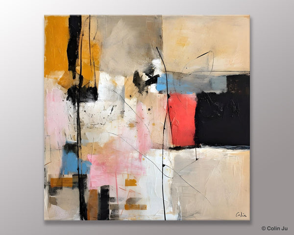 Contemporary Canvas Art, Modern Acrylic Artwork, Original Modern Paintings, Heavy Texture Canvas Art, Large Abstract Painting for Bedroom-LargePaintingArt.com