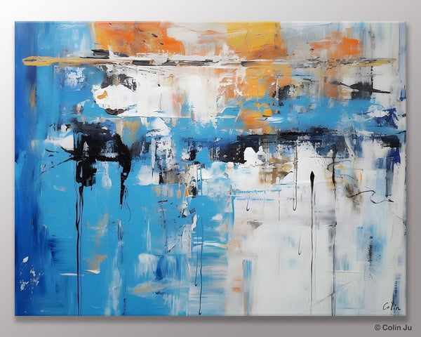 Oversized Canvas Paintings, Original Abstract Art, Modern Wall Art Ideas for Living Room, Palette Knife Painting, Contemporary Acrylic Art-LargePaintingArt.com