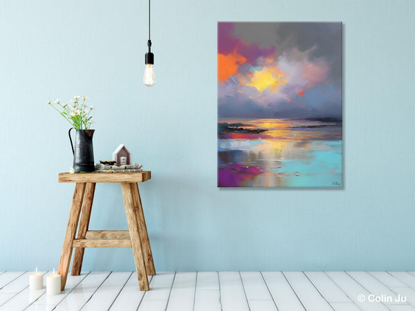 Landscape Painting on Canvas, Abstract Paintings for Bedroom, Contemporary Wall Art Paintings, Extra Large Original Art, Buy Wall Art Online-LargePaintingArt.com