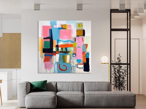 Contemporary Canvas Art, Original Modern Wall Art, Modern Canvas Paintings, Modern Acrylic Artwork, Large Abstract Painting for Dining Room-LargePaintingArt.com