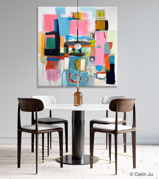 Contemporary Canvas Art, Original Modern Wall Art, Modern Canvas Paintings, Modern Acrylic Artwork, Large Abstract Painting for Dining Room-LargePaintingArt.com