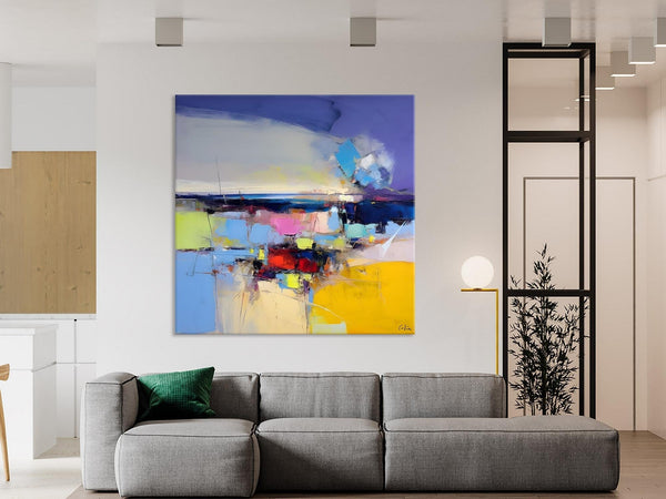 Modern Canvas Art Paintings, Palette Knife Abstract Painting, Original Modern Acrylic Artwork, Large Abstract Paintings for Dining Room-LargePaintingArt.com