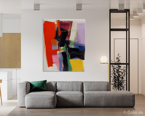 Contemporary Acrylic Paintings, Red Abstract Paintings, Modern Wall Art for Living Room, Original Abstract Art, Abstract Painting on Canvas-LargePaintingArt.com