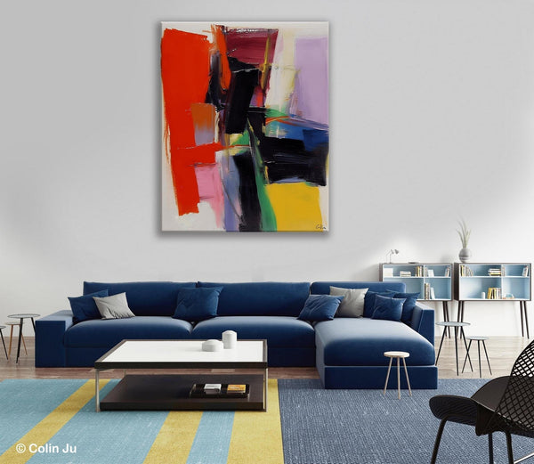 Contemporary Acrylic Paintings, Red Abstract Paintings, Modern Wall Art for Living Room, Original Abstract Art, Abstract Painting on Canvas-LargePaintingArt.com