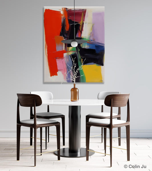 Contemporary Acrylic Paintings, Red Abstract Paintings, Modern Wall Art for Living Room, Original Abstract Art, Abstract Painting on Canvas-LargePaintingArt.com