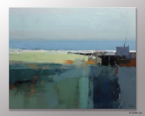 Landscape Acrylic Paintings, Landscape Abstract Paintings, Modern Wall Art for Living Room, Original Abstract Abstract Painting on Canvas-LargePaintingArt.com