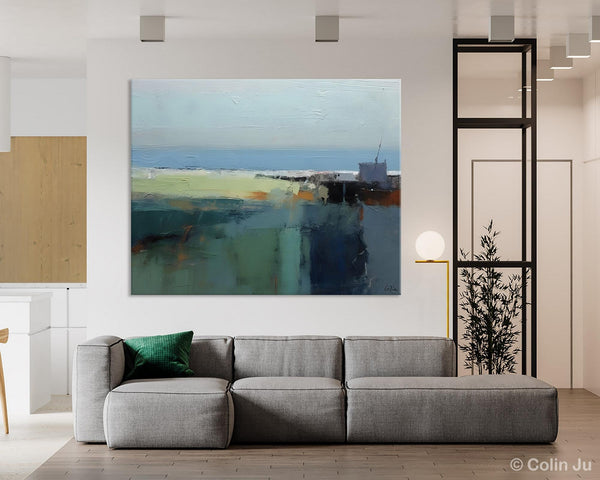Landscape Acrylic Paintings, Landscape Abstract Paintings, Modern Wall Art for Living Room, Original Abstract Abstract Painting on Canvas-LargePaintingArt.com