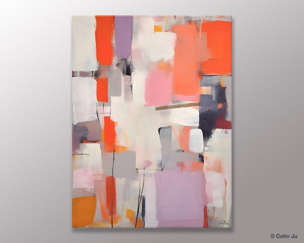 Large Painting for Dining Room, Original Canvas Artwork, Contemporary Acrylic Painting on Canvas, Simple Abstract Art, Wall Art Paintings-LargePaintingArt.com