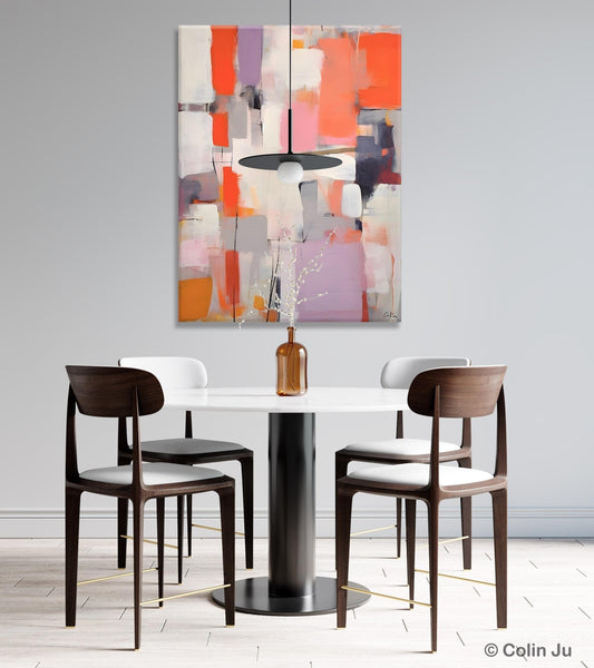 Large Painting for Dining Room, Original Canvas Artwork, Contemporary Acrylic Painting on Canvas, Simple Abstract Art, Wall Art Paintings-LargePaintingArt.com
