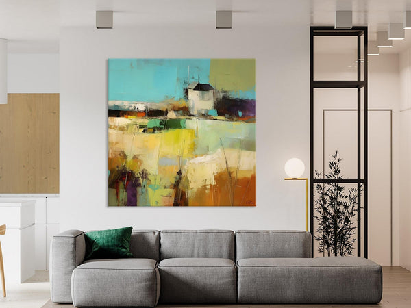 Landscape Canvas Paintings, Landscape Acrylic Art, Original Abstract Art, Hand Painted Canvas Art, Large Landscape Paintings for Living Room-LargePaintingArt.com