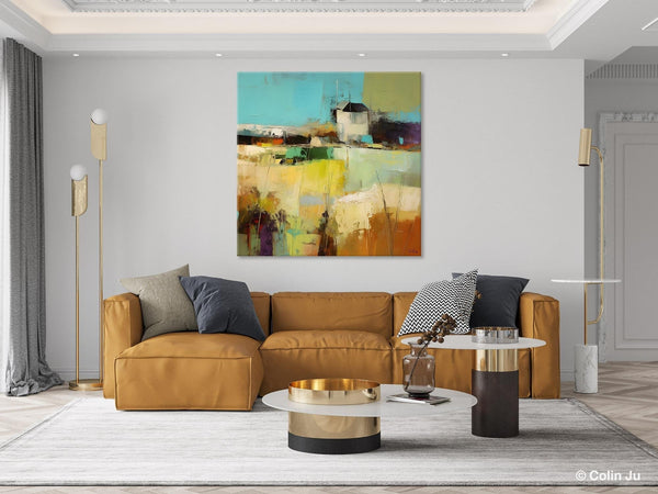 Landscape Canvas Paintings, Landscape Acrylic Art, Original Abstract Art, Hand Painted Canvas Art, Large Landscape Paintings for Living Room-LargePaintingArt.com