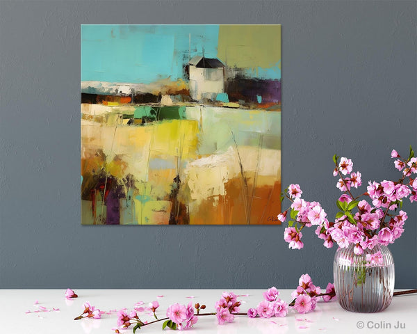 Landscape Canvas Paintings, Landscape Acrylic Art, Original Abstract Art, Hand Painted Canvas Art, Large Landscape Paintings for Living Room-LargePaintingArt.com