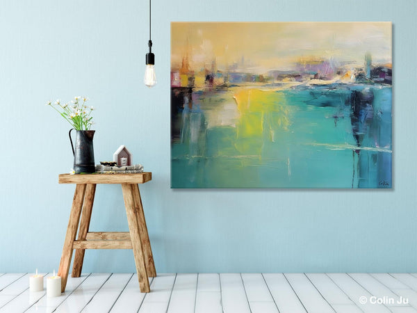 Original Canvas Artwork, Contemporary Acrylic Painting on Canvas, Large Painting for Dining Room, Simple Abstract Art, Wall Art Paintings-LargePaintingArt.com
