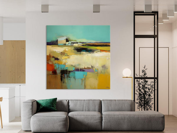 Large Landscape Canvas Paintings, Hand Painted Canvas Art, Landscape Acrylic Art, Original Abstract Art, Landscape Paintings for Living Room-LargePaintingArt.com