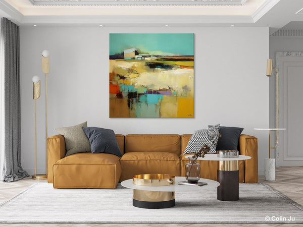 Large Landscape Canvas Paintings, Hand Painted Canvas Art, Landscape Acrylic Art, Original Abstract Art, Landscape Paintings for Living Room-LargePaintingArt.com