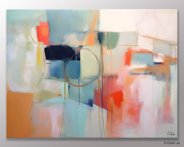 Large Modern Canvas Art, Original Abstract Art Paintings, Hand Painted Acrylic Painting on Canvas, Large Wall Art Painting for Dining Room-LargePaintingArt.com