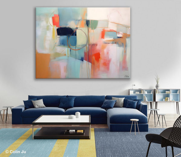 Large Modern Canvas Art, Original Abstract Art Paintings, Hand Painted Acrylic Painting on Canvas, Large Wall Art Painting for Dining Room-LargePaintingArt.com