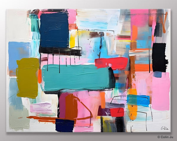 Original Abstract Art Paintings, Hand Painted Canvas Art, Acrylic Painting on Canvas, Large Canvas Art for Sale, Large Painting for Bedroom-LargePaintingArt.com