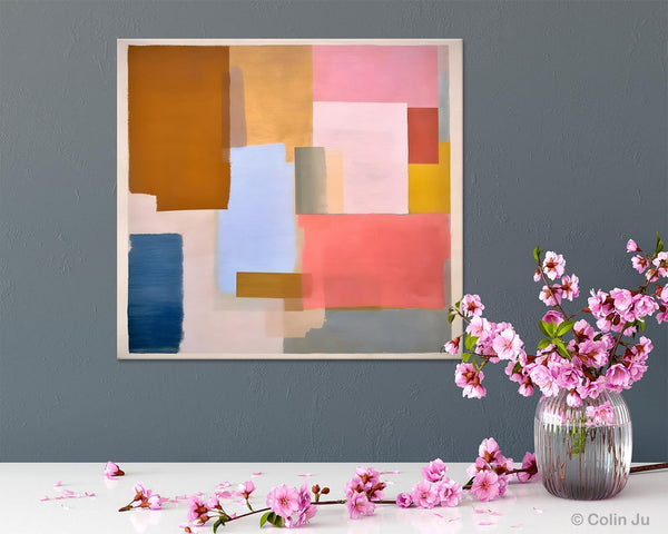 Original Abstract Art, Canvas Paintings for Sale, Large Modern Wall Art for Bedroom, Geometric Modern Acrylic Art, Contemporary Canvas Art-LargePaintingArt.com