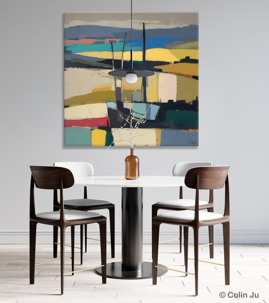 Landscape Canvas Art, Original Abstract Art, Hand Painted Canvas Art, Abstract Landscape Painting, Large Abstract Painting for Living Room-LargePaintingArt.com