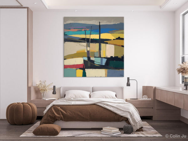 Landscape Canvas Art, Original Abstract Art, Hand Painted Canvas Art, Abstract Landscape Painting, Large Abstract Painting for Living Room-LargePaintingArt.com