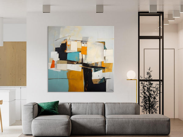 Geometric Original Canvas Wall Art, Contemporary Acrylic Artwork, Hand Painted Canvas Art, Modern Abstract Artwork, Large Abstract Paintings-LargePaintingArt.com
