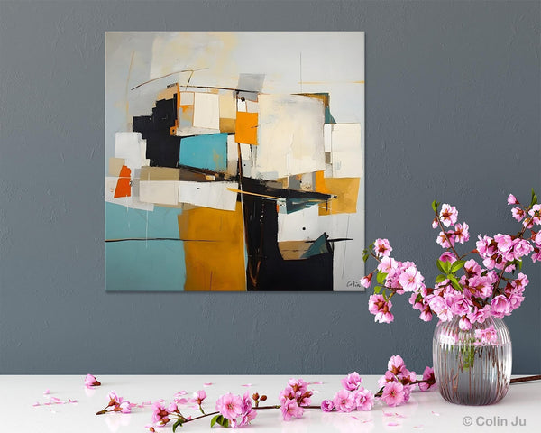 Geometric Original Canvas Wall Art, Contemporary Acrylic Artwork, Hand Painted Canvas Art, Modern Abstract Artwork, Large Abstract Paintings-LargePaintingArt.com