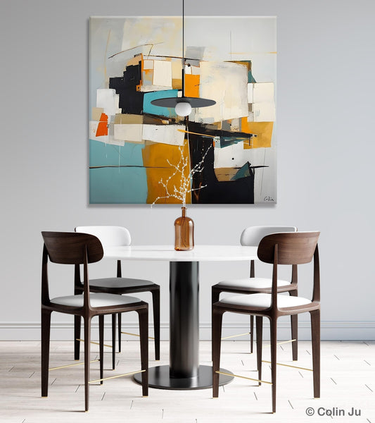 Geometric Original Canvas Wall Art, Contemporary Acrylic Artwork, Hand Painted Canvas Art, Modern Abstract Artwork, Large Abstract Paintings-LargePaintingArt.com