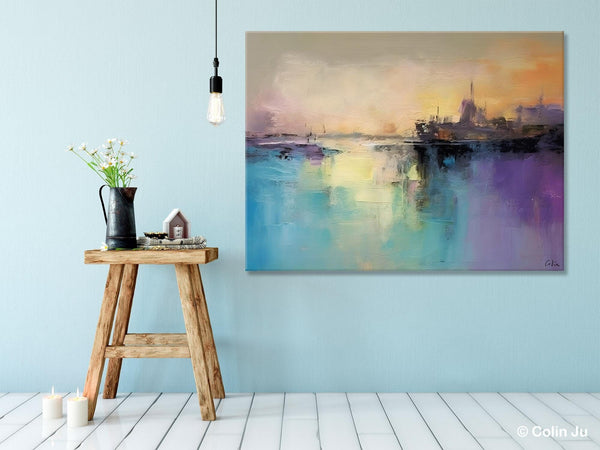 Large Paintings for Bedroom, Oversized Contemporary Wall Art Paintings, Abstract Landscape Painting on Canvas, Extra Large Original Artwork-LargePaintingArt.com