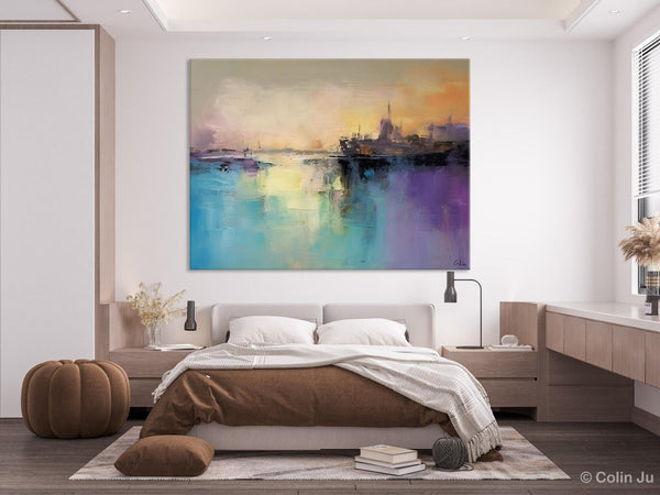 Large Paintings for Bedroom, Oversized Contemporary Wall Art Paintings, Abstract Landscape Painting on Canvas, Extra Large Original Artwork-LargePaintingArt.com