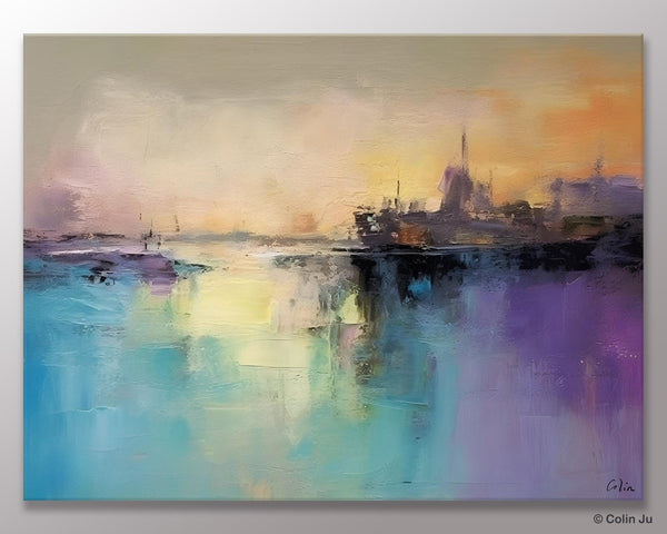 Large Paintings for Bedroom, Oversized Contemporary Wall Art Paintings, Abstract Landscape Painting on Canvas, Extra Large Original Artwork-LargePaintingArt.com