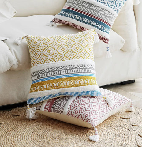 Modern Decorative Pillow for Interior Design, Contemporary Decorative Pillow Covers, Geometric Modern Sofa Pillows for Bedroom, Square Pillows for Couch-LargePaintingArt.com