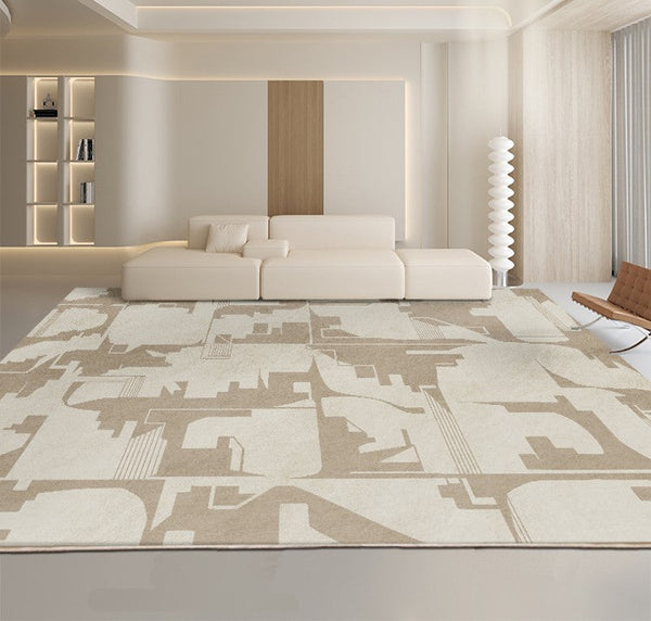 Soft Modern Rug for Living Room, Large Modern Rugs for Living Room, Bedroom Floor Rugs, Geometric Contemporary Rugs for Dining Room-LargePaintingArt.com
