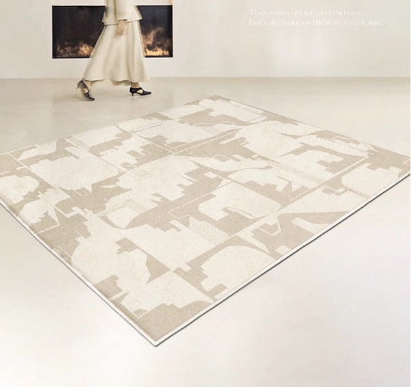 Soft Modern Rug for Living Room, Large Modern Rugs for Living Room, Bedroom Floor Rugs, Geometric Contemporary Rugs for Dining Room-LargePaintingArt.com
