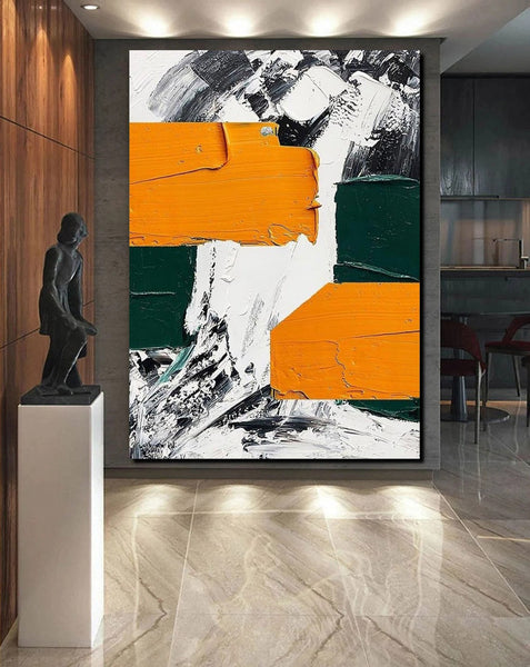 Simple Canvas Art, Yellow Modern Abstract Painting, Living Room Wall Art Ideas, Buy Art Online, Heavy Texture Art, Large Canvas Paintings-LargePaintingArt.com
