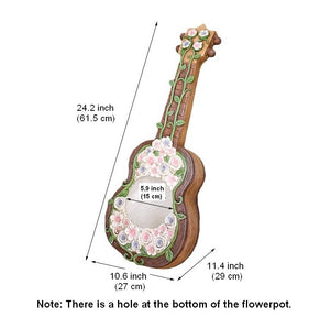 Modern Garden Flower Pot, Unique Guitar Flowerpot for Garden Ornaments, Beautiful Guitar Flowerpot, Villa Outdoor Decor Gardening Ideas-LargePaintingArt.com