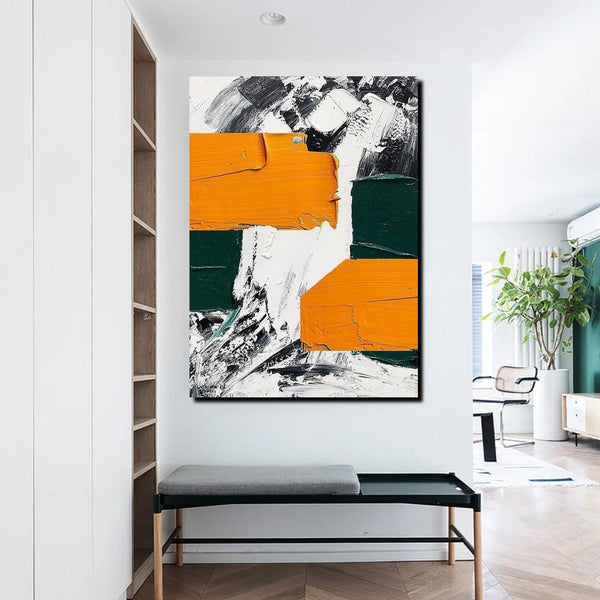 Simple Canvas Art, Yellow Modern Abstract Painting, Living Room Wall Art Ideas, Buy Art Online, Heavy Texture Art, Large Canvas Paintings-LargePaintingArt.com